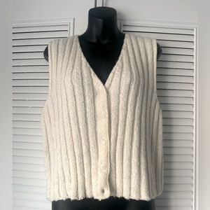 Alexis Reed Cream Sweater Vest, Size M